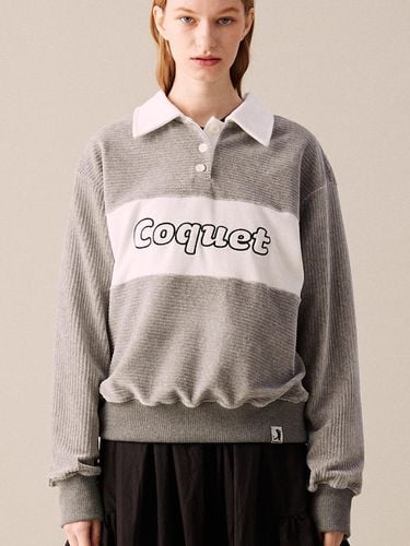 CORDUROY PIQUE POLO SWEATSHIRT - COQUET - Modalova