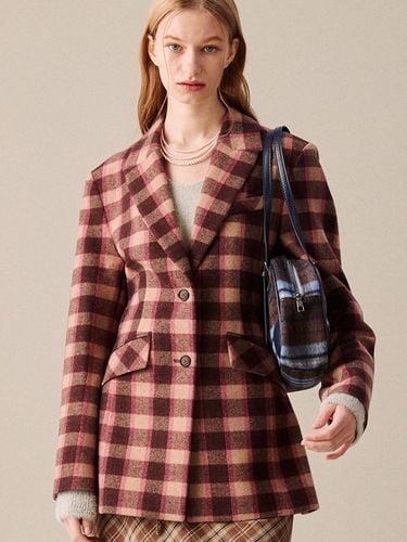 Wool Check Single-Breasted Fitted Jacket [] - COQUET - Modalova