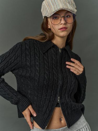 CP] Winter Knitwear Two Way Twisted Zip-Up Cardig - CITYPOPZ - Modalova