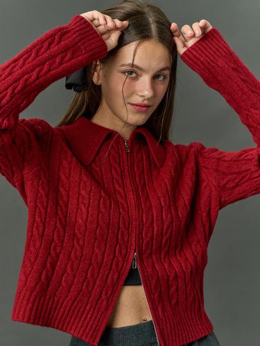 CP] Winter Knitwear Two Way Twisted Zip-Up Cardig - CITYPOPZ - Modalova