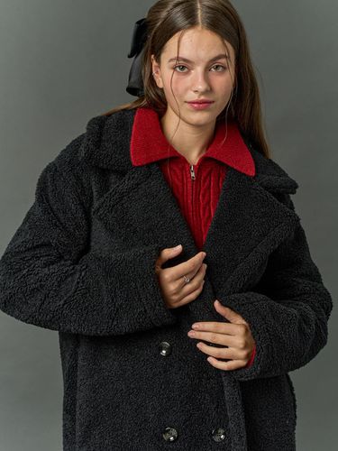 Winter Vegan Wool Oversized Fit Long Coat Mustang - CITYPOPZ - Modalova