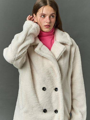 Winter Vegan Wool Oversized Fit Long Coat Mustang - CITYPOPZ - Modalova