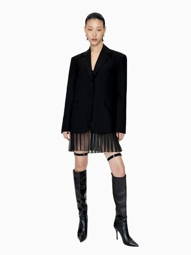 PLEATED SKIRT LAYERED JACKET (F22OT106BK) - YCH - Modalova