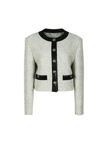 TWEED CROPPED JACKET (CREAM) - YCH - Modalova