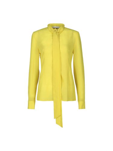 HIGH NECK TIE BLOUSE (YELLOW) - YCH - Modalova