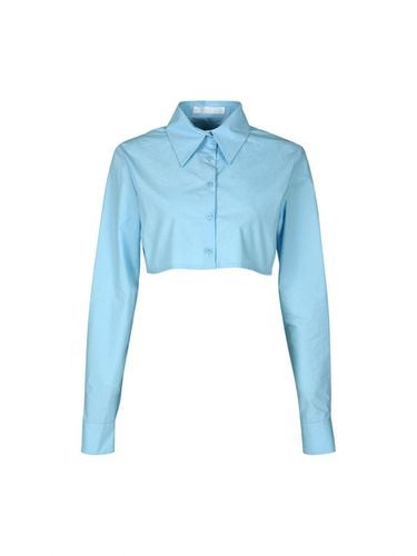 COTTON CROPPED SHIRT (SKY BLUE) - YCH - Modalova