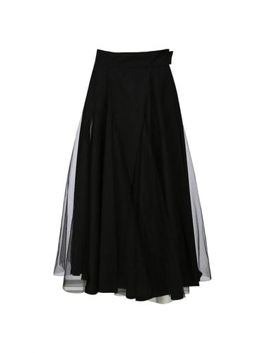 SHEER PLEATED SKIRT (BLACK) - YCH - Modalova