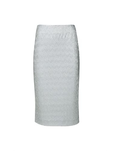 SEQUIN LONG LINE SKIRT (SILVER) - YCH - Modalova