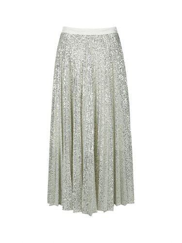 SEQUIN PLEATED SKIRT (SILVER) - YCH - Modalova