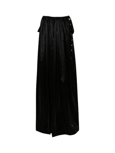 PLEATED LONGLINE SKIRT (BLACK) - YCH - Modalova