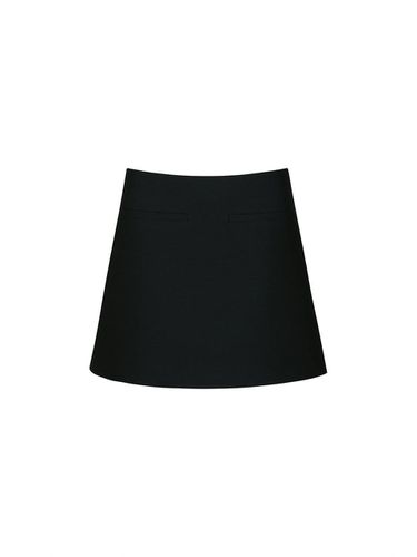 WOOL BLEND MINI SKIRT (DARK NAVY) - YCH - Modalova