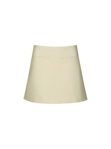 WOOL BLEND MINI SKIRT (CREAM) - YCH - Modalova