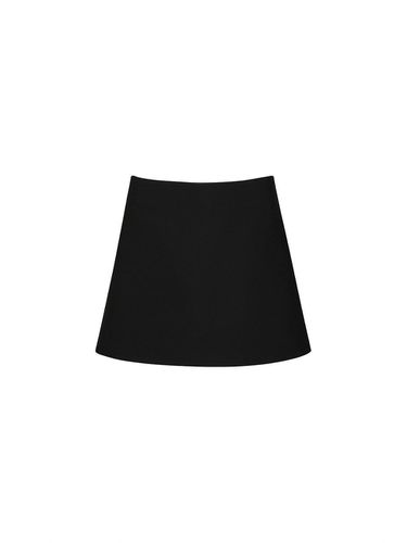 WOOL BLEND MINI SKIRT (BLACK) - YCH - Modalova