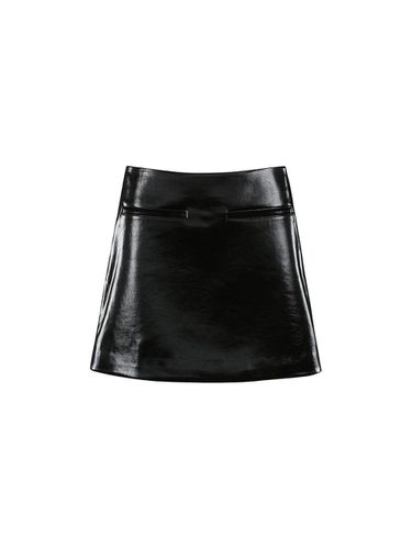 FAUX LEATHER MINI SKIRT (BLACK) - YCH - Modalova