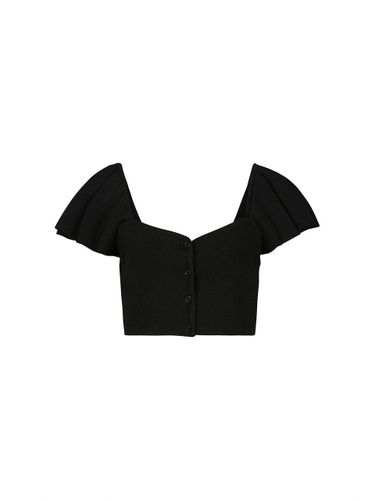 PUFF SLEEVE KNIT CROPPED TOP () - YCH - Modalova