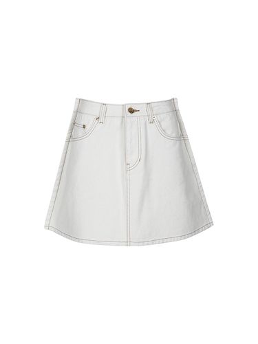 DENIM MINI SKIRT (IVORY) - YCH - Modalova