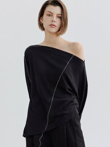 Unbalanced off- shoulder knit / Black - Ihr - Modalova