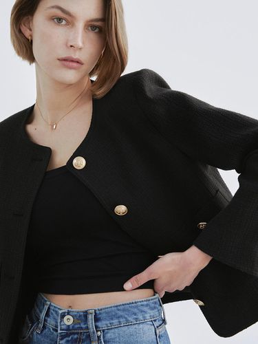 Tweed crop jacket / Black - Ihr - Modalova