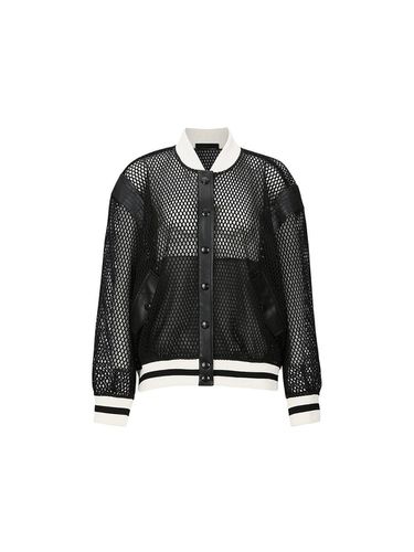 MESH BOMBER JACKET (BLACK) - YCH - Modalova