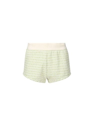 STRIPED COTTON BLEND SHORT (GREEN) - YCH - Modalova