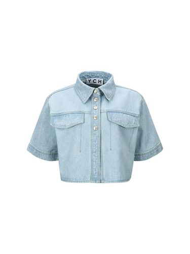 CROPPED DENIM SHORT SLEEVE SHIRT () - YCH - Modalova