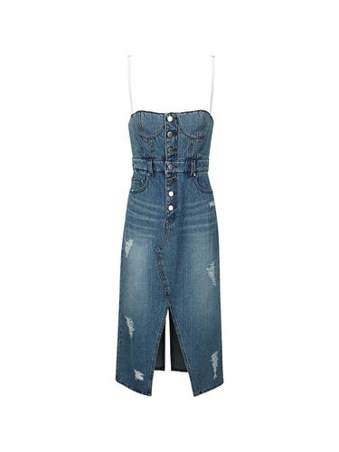 DENIM CUT-OUT DRESS (BLUE) - YCH - Modalova