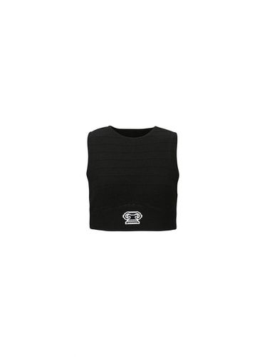 SLEEVELESS CROPPED KNIT TOP (BLACK) - YCH - Modalova