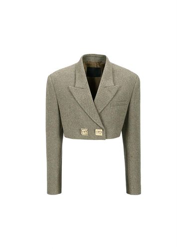 CROPPED WOOL JACKET (KHAKI) - YCH - Modalova