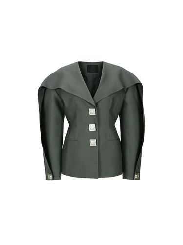 LAYERED SAILOR COLLAR JACKET (GREY) - YCH - Modalova