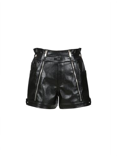 FAUX LEATHER HIGT WAISTED SHORTS (BLACK) - YCH - Modalova