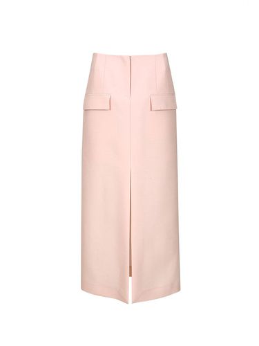 FRONT SLIT MIDI SKIRT (PINK) - YCH - Modalova