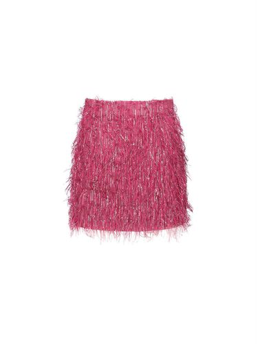 FEATHER TRIM MINI SKIRT (PINK) - YCH - Modalova