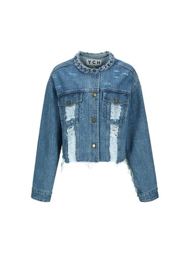 CROPPED DENIM JACKET (BLUE) - YCH - Modalova