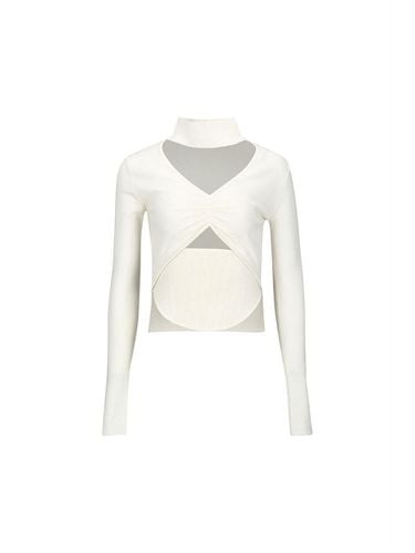 CUT OUT RUCHED KNIT TOP - YCH - Modalova