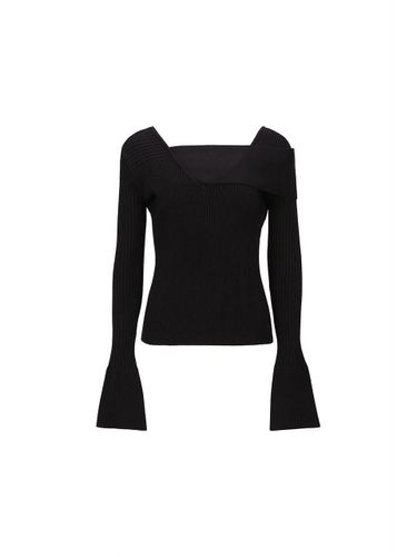 RIBBED KNIT TOP (BLACK) - YCH - Modalova