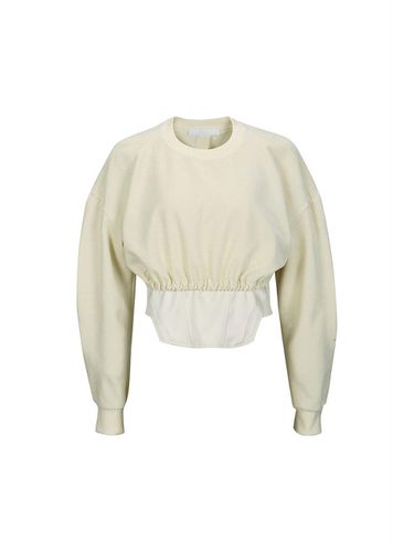 LAYERED CROPPED SWEATSHIRT (CREAM) - YCH - Modalova