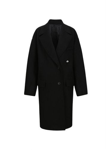 SINGLE BREASTED WOOL BLEND COAT (BLACK) - YCH - Modalova