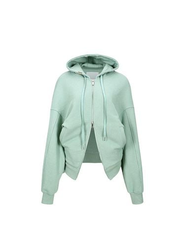 TWO WAY ZIP HOODED JACKET (GREEN) - YCH - Modalova