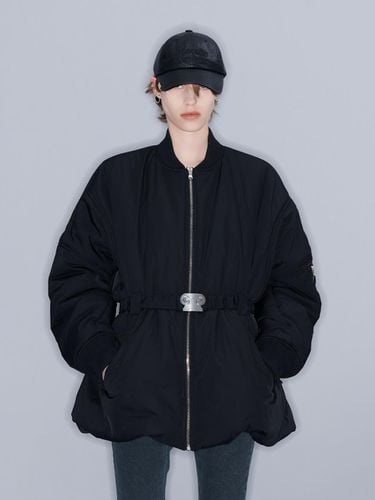 BELTED BOMBER JACKET (BLACK) - YCH - Modalova