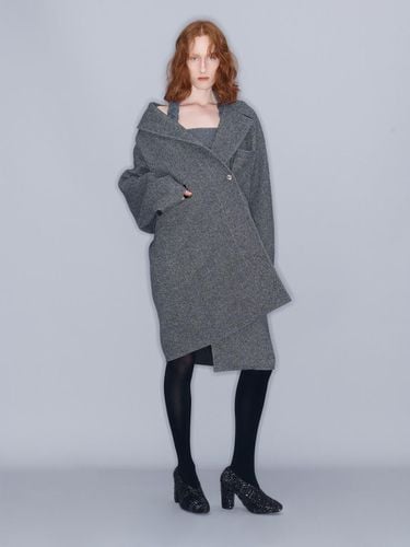 SINGLE BREASTED WOOL BLEND COAT (GREY) - YCH - Modalova