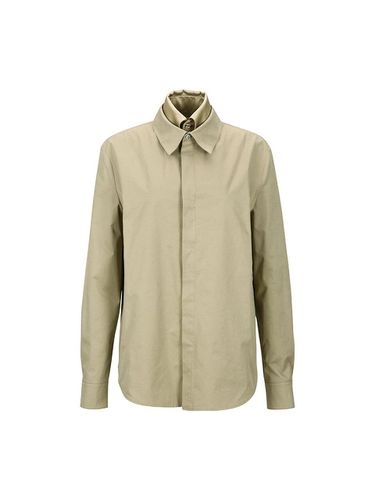 LAYERED COTTON BLEND SHIRT (BEIGE) - YCH - Modalova