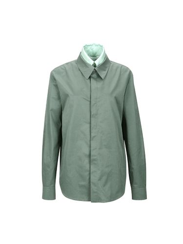 LAYERED COTTON BLEND SHIRT (GREEN) - YCH - Modalova