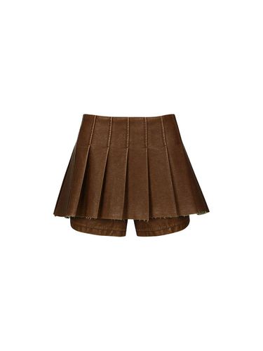 PLEATED MINI SKORT (BROWN) - YCH - Modalova