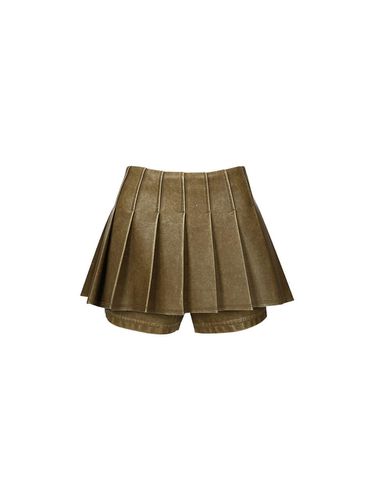 PLEATED MINI SKORT (KHAKI) - YCH - Modalova