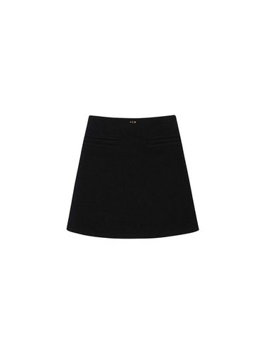 WOOL BLEND MINI SKIRT (DARK NAVY) - YCH - Modalova