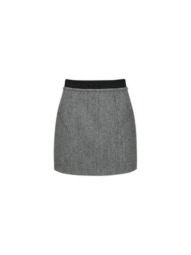 LOGO WAISTBAND MINI SKIRT (GREY) - YCH - Modalova