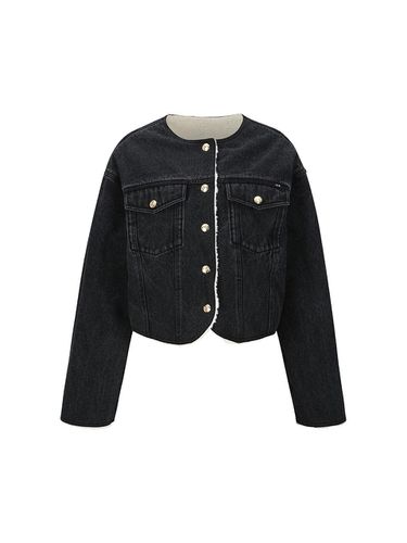 REVERSIBLE DENIM JACKET (BLACK) - YCH - Modalova