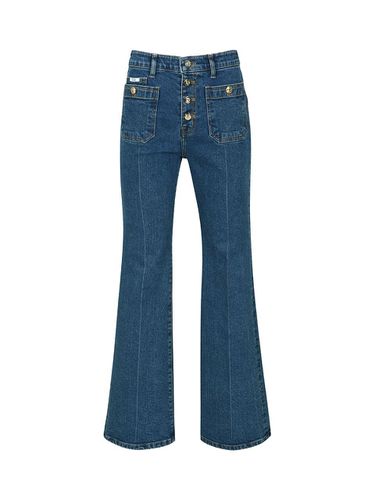 BUTTON BOOTCUT JEANS (BLUE) - YCH - Modalova