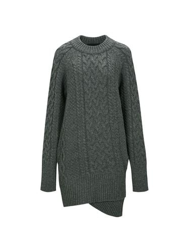 CABLE KNIT DRESS (MELANGE GREY) - YCH - Modalova