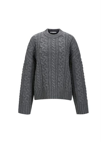 CABLE KNIT JUMPER (MELANGE GREY) - YCH - Modalova